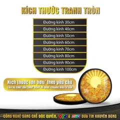 Tranh Hoằng Pháp Tròn Cây Bồ Đề Hoa Sen DecorNow TC244