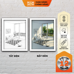 Tranh Bật Đèn, Tranh Quang Chiếu Chó Ôm Gấu Bông DECORNOW DCN-QC3