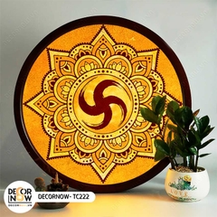 Tranh Trúc Chỉ In, Đèn Hào Quang Om Mani Padme Hum DECORNOW DCN-TC226