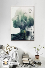 Tranh Treo Tường Canvas Rừng Thông Cô Gái  - DECORNOW T22