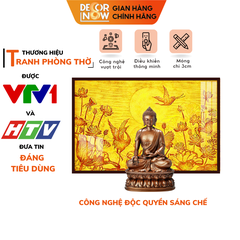 Tranh Trúc Chỉ Ngang In Hoa Sen + Chim Hạt DECORNOW DCN-TC102