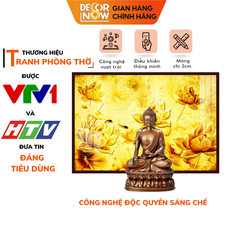 Tranh Trúc Chỉ Ngang In Hoa Sen DECORNOW DCN-TC121