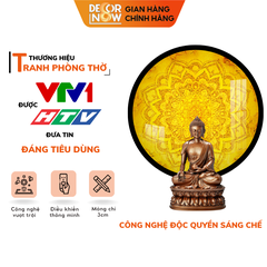 Tranh Trúc Chỉ In, Đèn Hào Quang Mandala DECORNOW DCN-TC14