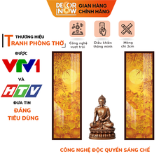 Tranh Trúc Chỉ Bộ Đối In Hoa Sen DECORNOW DCN-TC160