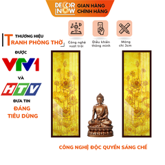 Tranh Trúc Chỉ Bộ Đối In Hoa Sen DECORNOW DCN-TC161