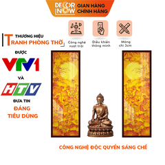 Tranh Trúc Chỉ Bộ Đối In Hoa Sen DECORNOW DCN-TC162