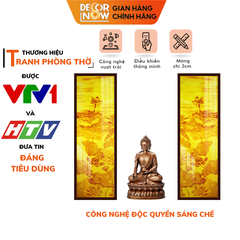 Tranh Trúc Chỉ Bộ Đối In Hoa Sen DECORNOW DCN-TC163