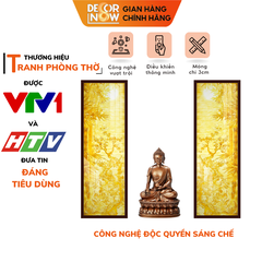 Bộ Đôi Tranh Trúc Chỉ In Dọc Mẫu Hoa Mai DECORNOW DCN-TC165