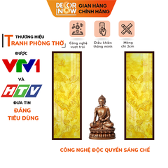 Tranh Trúc Chỉ Bộ Đối In Hoa Sen DECORNOW DCN-TC173