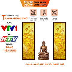 Tranh Trúc Chỉ Bộ Đối In Hoa Sen DECORNOW DCN-TC175