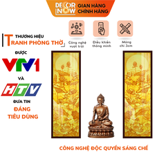 Tranh Trúc Chỉ Bộ Đối In Hoa Sen DECORNOW DCN-TC176