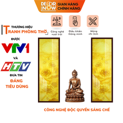 Tranh Trúc Chỉ Bộ Đối In Hoa Sen DECORNOW DCN-TC177