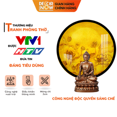 Tranh Trúc Chỉ In, Đèn Hào Quang Hoa Sen DECORNOW DCN-TC184