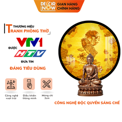Tranh Trúc Chỉ In, Đèn Hào Quang Hoa Sen DECORNOW DCN-TC193