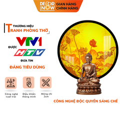Tranh Trúc Chỉ In, Đèn Hào Quang Hoa Sen DECORNOW DCN-TC24