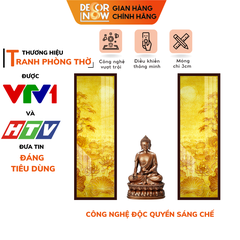 Tranh Trúc Chỉ Bộ Đối In Hoa Sen DECORNOW DCN-TC241