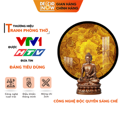 Tranh Trúc Chỉ In, Đèn Hào Quang Hoa Sen DECORNOW DCN-TC266