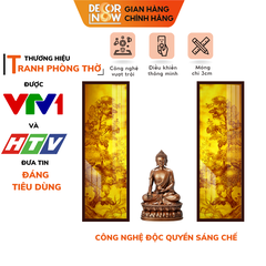 Tranh Trúc Chỉ Bộ Đối In Hoa Cúc DECORNOW DCN-TC280