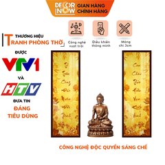 Tranh Trúc Chỉ Bộ Đối In Chữ Thư Pháp DECORNOW DCN-TC281