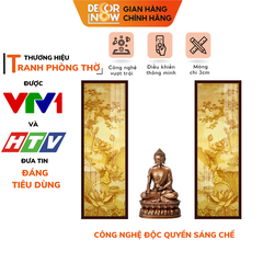 Tranh Trúc Chỉ Bộ Đối In Hoa Sen DECORNOW DCN-TC319