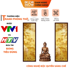 Tranh Trúc Chỉ Bộ Đối In Hoa Sen DECORNOW DCN-TC320