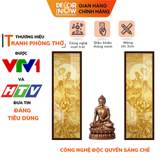 Tranh Trúc Chỉ Bộ Đối In Hoa Sen DECORNOW DCN-TC321