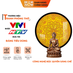 Tranh Trúc Chỉ In, Đèn Hào Quang Mandala DECORNOW DCN-TC33