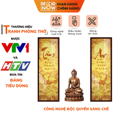 Tranh Trúc Chỉ Bộ Đối In Chữ Thư Pháp DECORNOW DCN-TC330