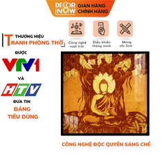 Tranh Trúc Chỉ Vuông In Phật, Lá Bồ Đề DECORNOW DCN-TC376