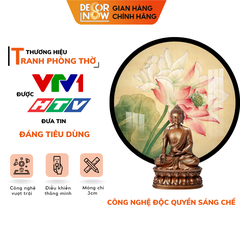 Tranh Trúc Chỉ In, Đèn Hào Quang Hoạ Tiết Màu DECORNOW DCN-TC388