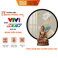 Tranh Trúc Chỉ In, Đèn Hào Quang Hoạ Tiết Màu DECORNOW DCN-TC389