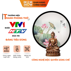 Tranh Trúc Chỉ In, Đèn Hào Quang Hoạ Tiết Màu DECORNOW DCN-TC398