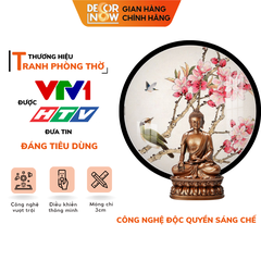 Tranh Trúc Chỉ In, Đèn Hào Quang Hoạ Tiết Màu DECORNOW DCN-TC407