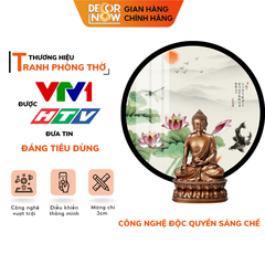 Tranh Trúc Chỉ In, Đèn Hào Quang Hoạ Tiết Màu DECORNOW DCN-TC411