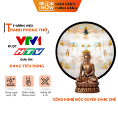 Tranh Hoằng Pháp Tròn Các Tầng Mây Cung Trời Đao Lợi DecorNow HD75