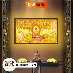 Tranh Trúc Chỉ Ngang In Phật Thích Ca Mâu Ni DECORNOW DCN-TC421