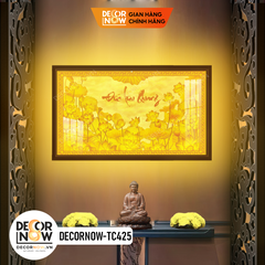 Tranh Trúc Chỉ Ngang Hoa Sen DECORNOW DCN-TC425