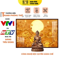 Tranh Trúc Chỉ In Ngang Họa Tiết Sen Trăng DECORNOW DCN-TC273
