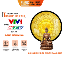 Tranh Trúc Chỉ In, Đèn Hào Quang Mandala DECORNOW DCN-TC48