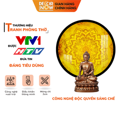 Tranh Trúc Chỉ In, Đèn Hào Quang Mandala DECORNOW DCN-TC5