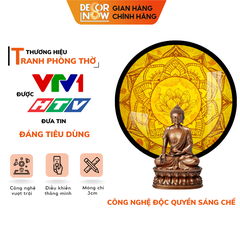 Tranh Trúc Chỉ In, Đèn Hào Quang Mandala DECORNOW DCN-TC7