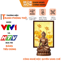 Tranh Trúc Chỉ Đứng In Hoa Sen DECORNOW DCN-TC72