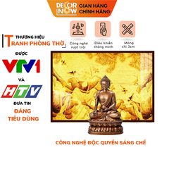 Tranh Trúc Chỉ Ngang In Hoa Sen DECORNOW DCN-TC77