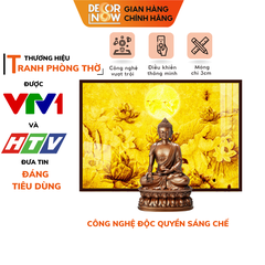 Tranh Trúc Chỉ Ngang In Hoa Sen DECORNOW DCN-TC79