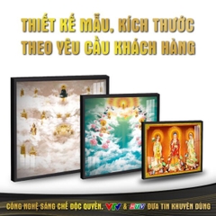 Tranh Hoằng Pháp Vuông Mây Trời Cung Trời Đao Lợi DecorNow HD37