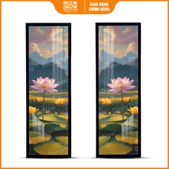 Tranh Hoằng Pháp Đối Hoa Sen Và Núi Non DecorNow HD827