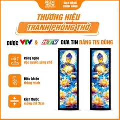 Tranh Hoằng Pháp Đối Phật Thích Ca Mâu Ni Hoa Sen Vàng DecorNow HD870