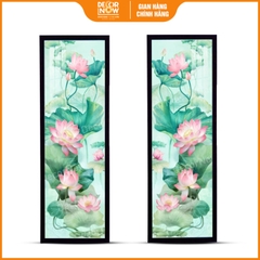 Tranh Hoằng Pháp Đối Sen Hồng Mềm Mại DecorNow HD862