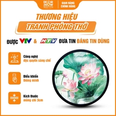 Tranh Hoẳng Pháp Tròn Hoa Sen Hồng Mềm Mại DecorNow HD861