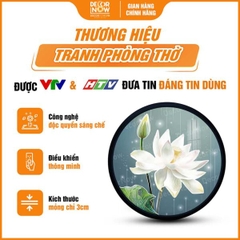 Tranh Hoằng Pháp Tròn Hoa Sen Trắng Tinh Khôi DecorNow HD847